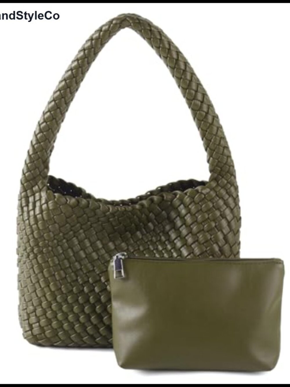 Handmade Woven Vegan Leather Shoulder Bag Tote Purse Woven Tote